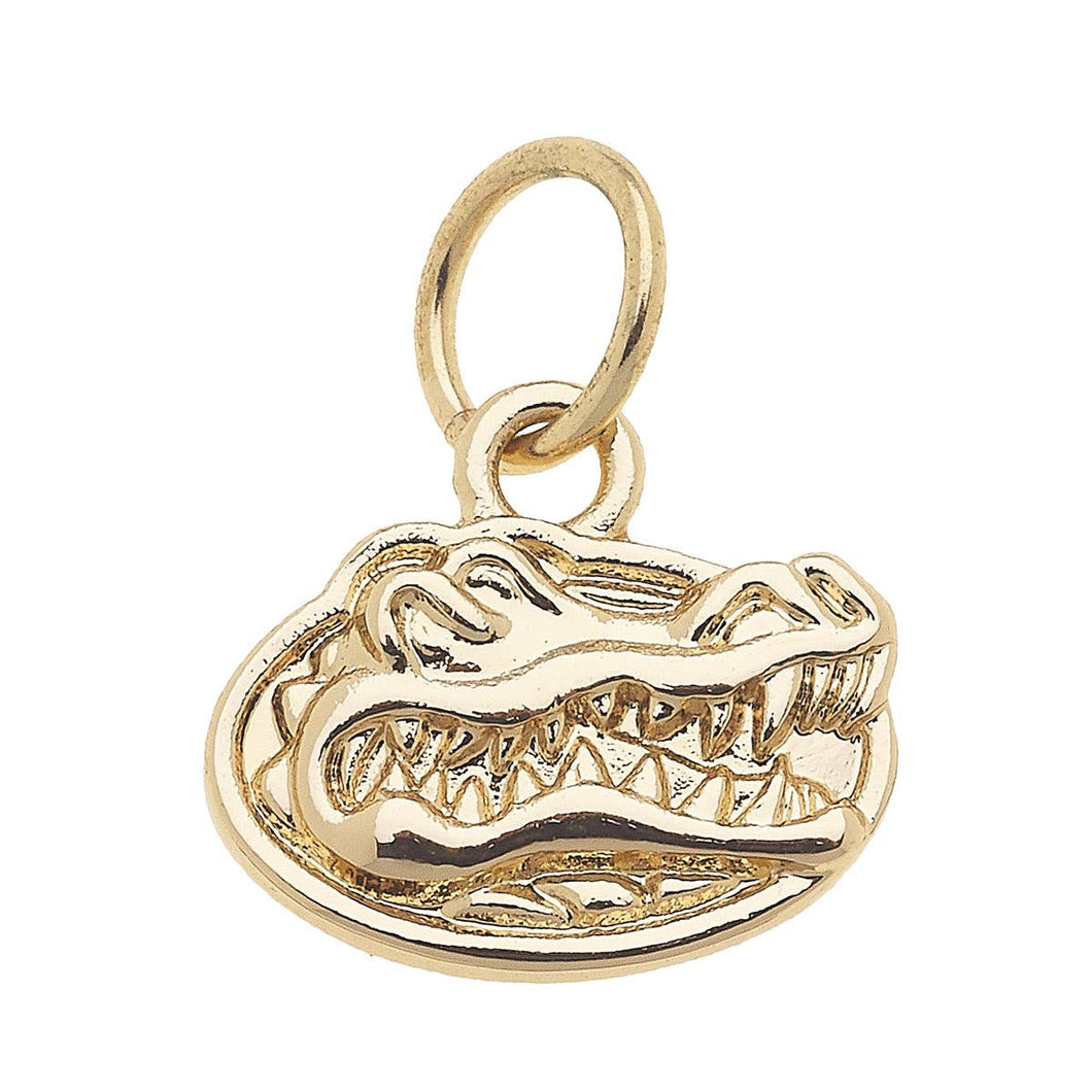 Gold Gator head logo charm