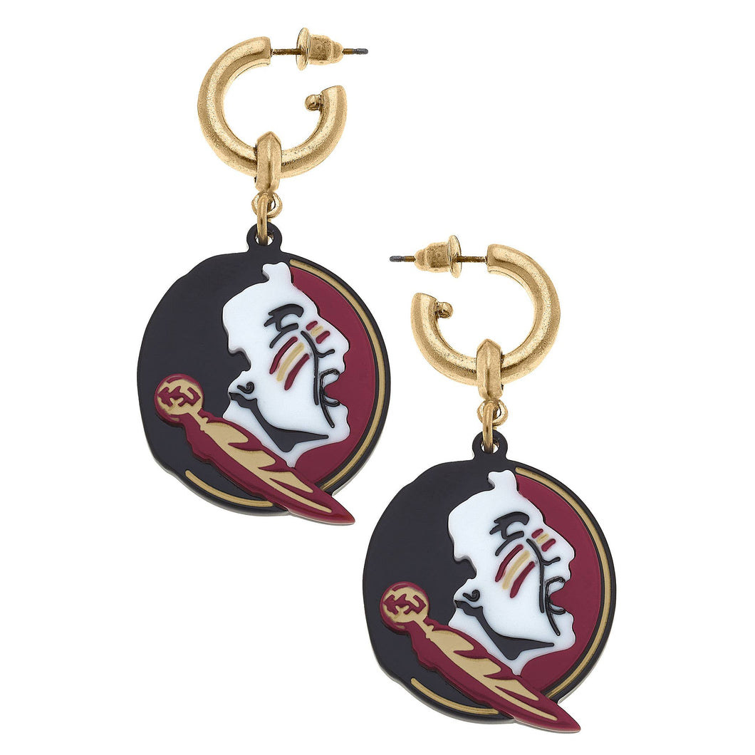 earrings with FSU Seminoles logos