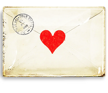 Load image into Gallery viewer, French Envelope With Heart Decoupage Glass Tray
