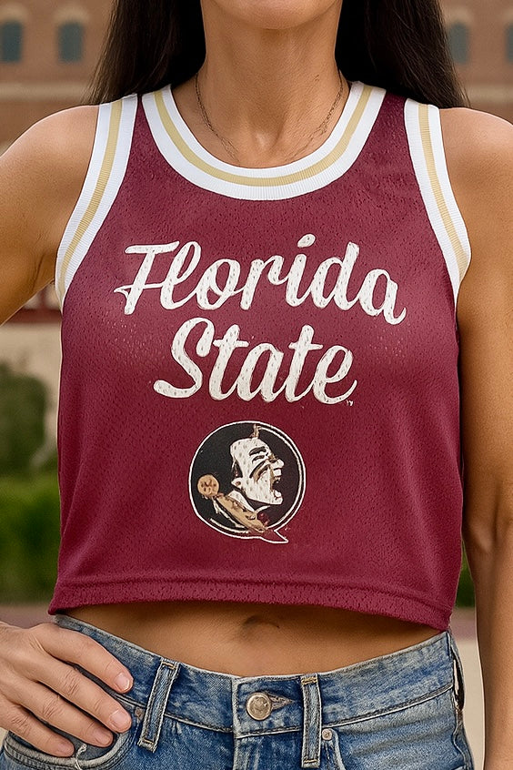 Florida State Seminoles Ladies Mesh Jersey Crop Tank