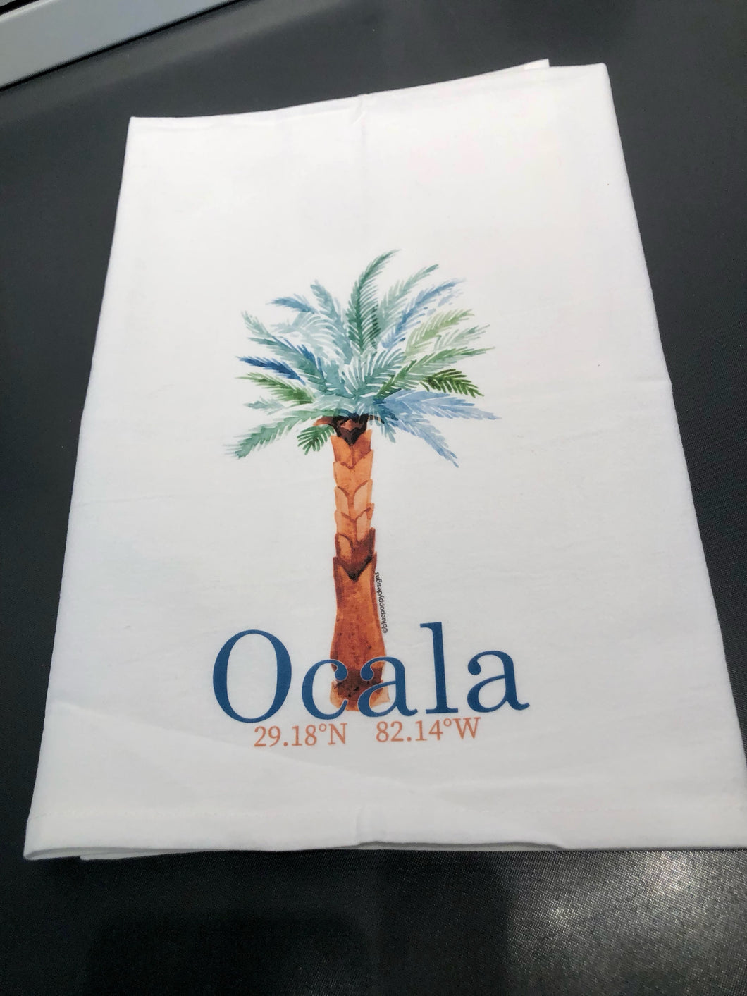 Ocala Palm Tree Design Kitchen Towel
