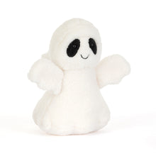 Load image into Gallery viewer, Jellycat Ghost Bob with black eyes and a smile
