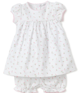 Garden Roses Print Dress w/ Diaper Cover