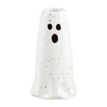 Load image into Gallery viewer, white vase shaped like a ghost with black eyes and mouth
