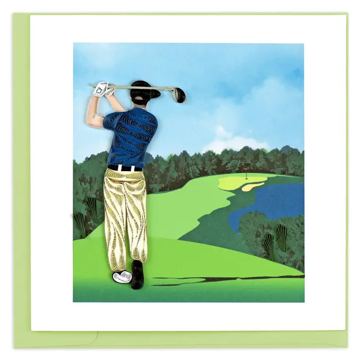 Golfer Quilled Card