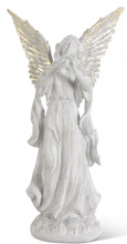 Load image into Gallery viewer, Gray Resin Angel w/ Gold Leaf Wings
