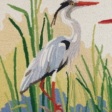 Load image into Gallery viewer, Great Blue Herons Hook Rug close up showing texture
