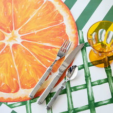 Load image into Gallery viewer, Hester &amp; Cook Green Lattice Placemat with other table items
