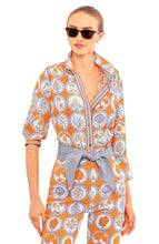 Load image into Gallery viewer, Gretchen Scott Designs Boyfriend Shirt - Circle of Love - Orange &amp; Periwinkle
