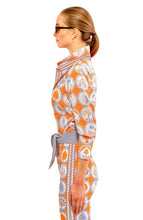 Load image into Gallery viewer, Gretchen Scott Designs Boyfriend Shirt - Circle of Love - Orange &amp; Periwinkle
