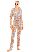 Load image into Gallery viewer, Gretchen Scott Designs Boyfriend Shirt - Circle of Love - Orange &amp; Periwinkle
