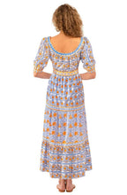 Load image into Gallery viewer, Gretchen Scott Designs Cotton All Dolled Up Midi/Max Dress – East India - Periwinkle/Orange

