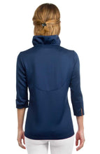 Load image into Gallery viewer, Gretchen Scott Designs Jersey Ruffneck Top 3/4 Sleeves - Navy - FINAL SALE
