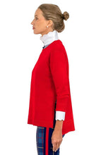 Load image into Gallery viewer, Gretchen Scott Designs Sneek A Peek Knit Sweater - Solid Crimson
