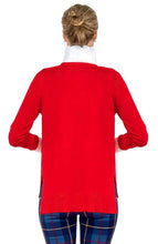 Load image into Gallery viewer, Gretchen Scott Designs Sneek A Peek Knit Sweater - Solid Crimson
