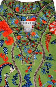 Gretchen Scott Designs Ruffneck Dress - Jungle Symphony - Olive