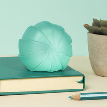 Load image into Gallery viewer, teal stress ball with texture sitting on a notebook
