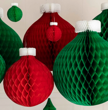 Load image into Gallery viewer, GREEN HONEYCOMB SMALL CLASSIC ORNAMENT S/3
