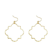 Load image into Gallery viewer, Hammered Quatrefoil Earrings
