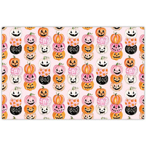 Handpainted Pink & Orange Pumpkin Stacks Placemat Pack - - Final Sale