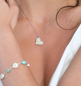 Dune Jewelry Tilted Heart Necklace- False Bay - San Juan Island, Washington
