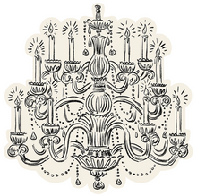 Load image into Gallery viewer, Hester &amp; Cook Die-cut Chandelier Placemat - 12 sheets

