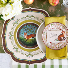 Load image into Gallery viewer, Hester &amp; Cook Die-cut Fanciful Fox China Placemat on a decorated table
