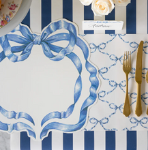 Load image into Gallery viewer, Hester &amp; Cook Die-cut Heirloom Blue Bow Placemat - 12 sheets

