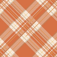Orange and cream plaid napkin