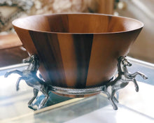 Load image into Gallery viewer, Horse Wood Tall Salad Bowl
