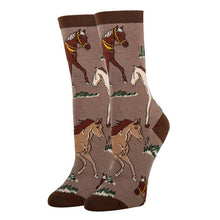 Load image into Gallery viewer, Horse Ride Crew Socks Womans
