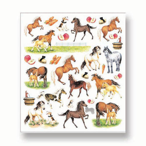 card with many horse stickers