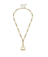 Hunter Stirrup Necklace in Shiny Gold