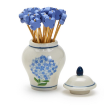 Load image into Gallery viewer, Hydrangea Ginger Jar with 20 Flower Shape Cocktail Picks
