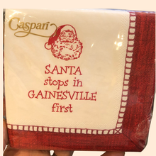 Load image into Gallery viewer, Santa Stops in Gainesville First - Custom Cocktail Beverage Napkin
