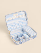 Load image into Gallery viewer, Spartina 449 XL Jewelry Travel Case Garden Toile open showing compartments 
