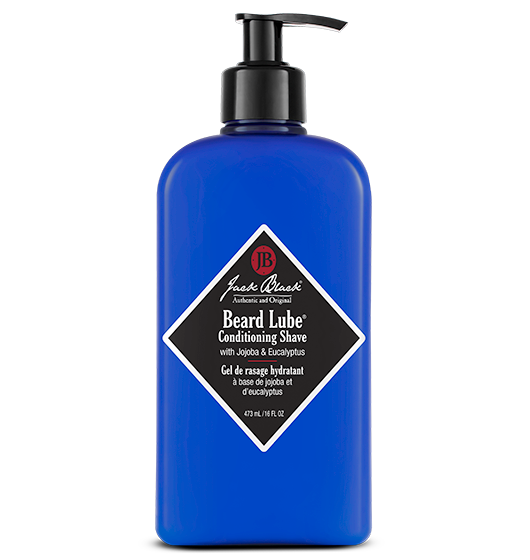 Black and blue bottle of Jack Black Beard Lube Conditioning Shave