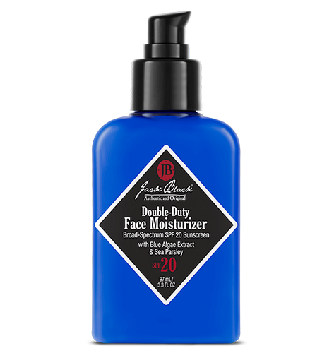 Black and blue bottle of Jack Black Double-Duty Face Moisturizer SPF 20