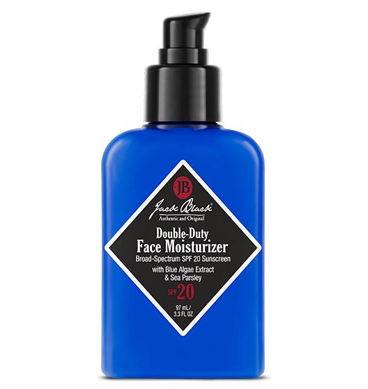 Black and blue bottle of Jack Black Double-Duty Face Moisturizer SPF 20