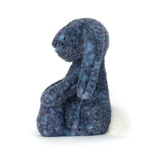 Load image into Gallery viewer, side view of the Dappled blue Jellycat Bashful Hopscone Luxe Bunny Original
