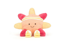 Load image into Gallery viewer, Plush toy with pink and yellow design on a white background

