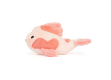 Load image into Gallery viewer, Pink and white plush fish toy on a white background
