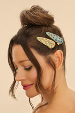 Load image into Gallery viewer, Jeweled Hair Clips (Set of 2) - Tile and Wheat, Sage &amp; Teal
