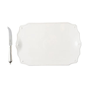 Juliska Berry and Thread 15” Serving Board with Knife - Whitewash