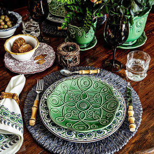 Juliska Veronica Beard Jardins Du Monde Party Plate Assorted Set/4 - Green