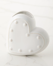 Load image into Gallery viewer, Juliska Berry and Thread 6&quot; Heart Vase - Whitewash
