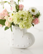Load image into Gallery viewer, Juliska Berry and Thread 6&quot; Heart Vase - Whitewash
