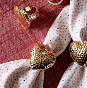 Juliska Berry and Thread Heart Napkin Ring S/4 - Gold