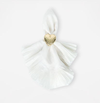 Juliska Berry and Thread Heart Napkin Ring S/4 - Gold