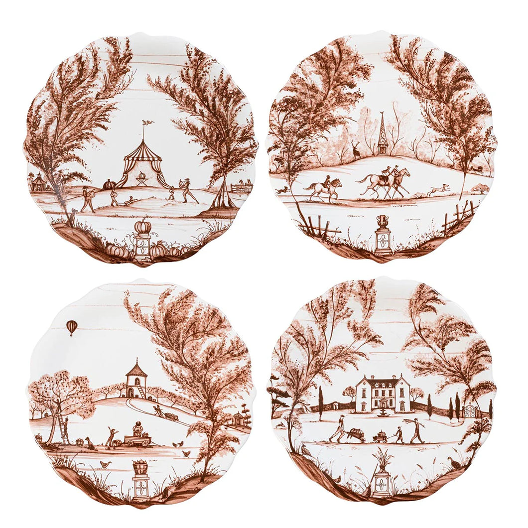 Juliska Country Estate Harvest Party Plate Assorted Set/4 - Sepia